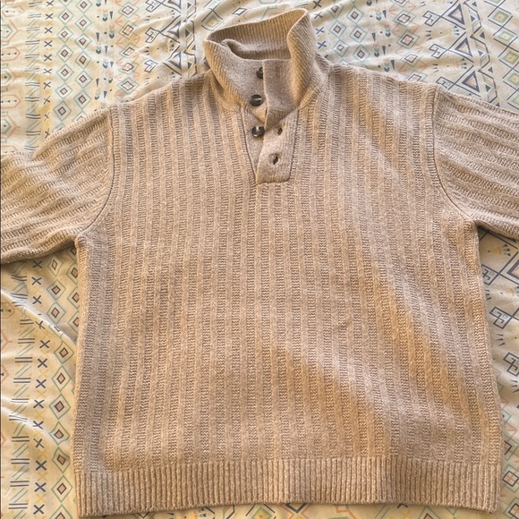 Zara Men's Tan Ribbed Sweater - Picture 7 of 8